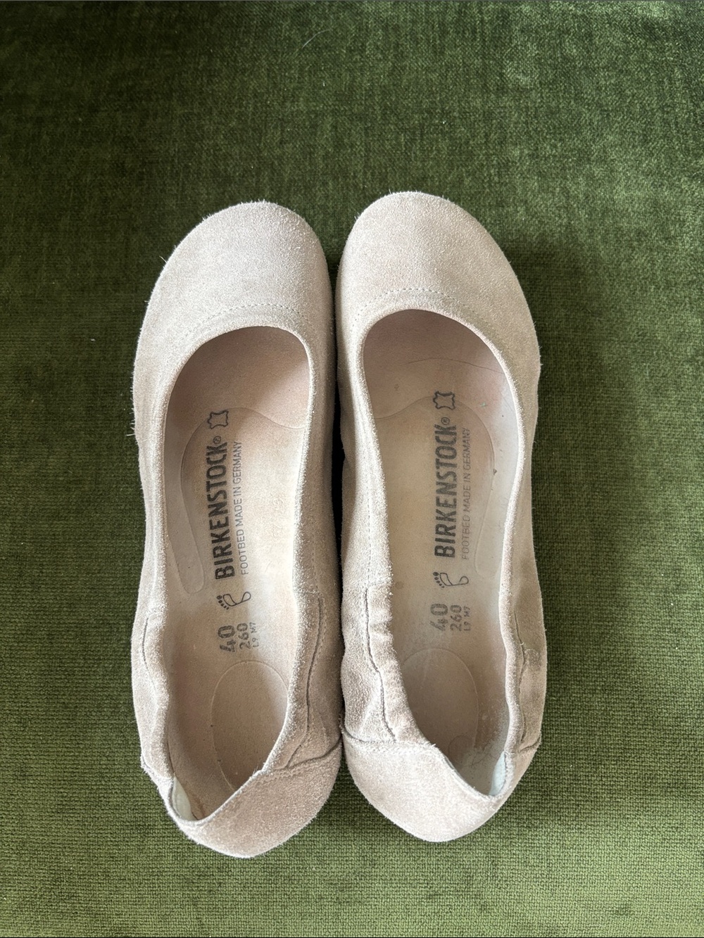 Birkenstock Women's Light Beige Suede Celina Flats